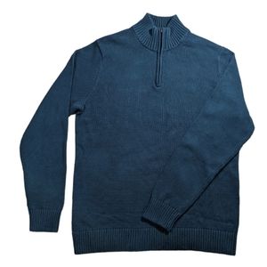 Large Tall Quarter Zip Long Sleeve Deep Teal Sweater